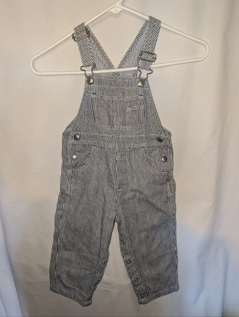 Baby Gap Vintage Striped Conductor Overalls 24-30 Months